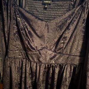 Torrid Velvet Floral Babydoll Top